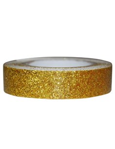 Αυτοκόλλητη ταινία glitter 1,5εκ., 2μέτρα χρυσή