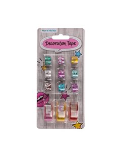 Αυτοκόλλητη χάρτινη ταινία κοκτέιλ 12 τεμαχίων με 3 βάσεις 1,3εκ x 1μ. η καθεμία