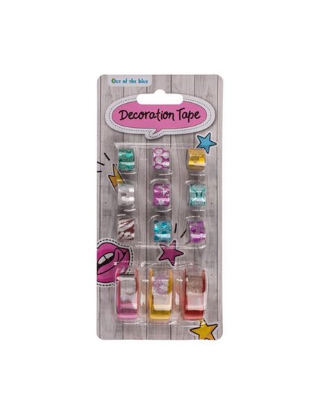 Αυτοκόλλητη χάρτινη ταινία κοκτέιλ 12 τεμαχίων με 3 βάσεις 1,3εκ x 1μ. η καθεμία