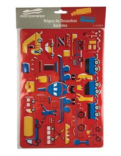 Στένσιλ πλαστικό "Μεταφορικά μέσα" 10,2×17,8εκ.