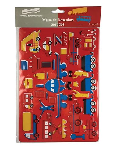 Στένσιλ πλαστικό "Μεταφορικά μέσα" 10,2×17,8εκ.