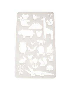 Στένσιλ πλαστικό "Ζώα της ζούγκλας" 17,7x10,4 εκ.