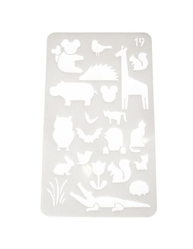 Στένσιλ πλαστικό "Ζώα της ζούγκλας" 17,7x10,4 εκ.