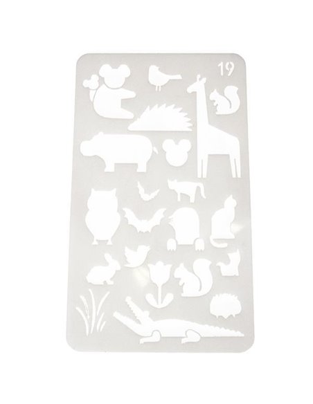 Στένσιλ πλαστικό "Ζώα της ζούγκλας" 17,7x10,4 εκ.