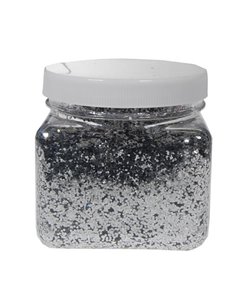 Χρυσόσκονη σε νιφάδες 1χιλ. ασημί 200gr.