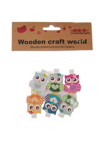 Μανταλάκια κουκουβάγια 4εκ., 6 τεμάχια