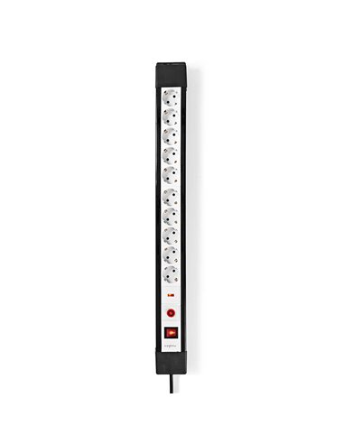 NEDIS EXS103SPF1PRO EXTENSION SOCKET WITH SURGE PROTECTION 10-WAY 3.00m 3500W 16A BLACK/WHITE