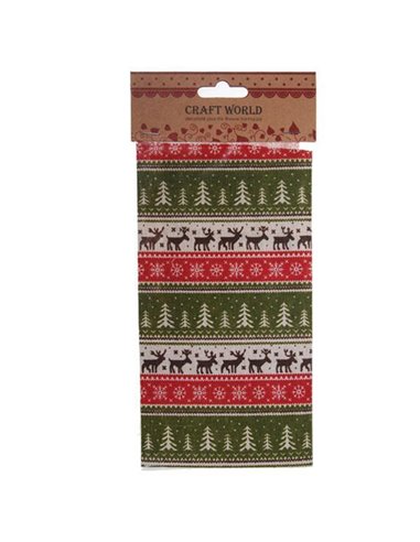 Ύφασμα χειροτεχνίας δέντρα-τάρανδοι 45εκ. x 50εκ.