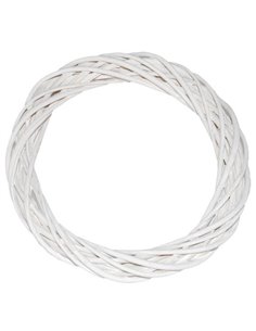 Στεφάνι ξύλινο λευκό, 20εκ.