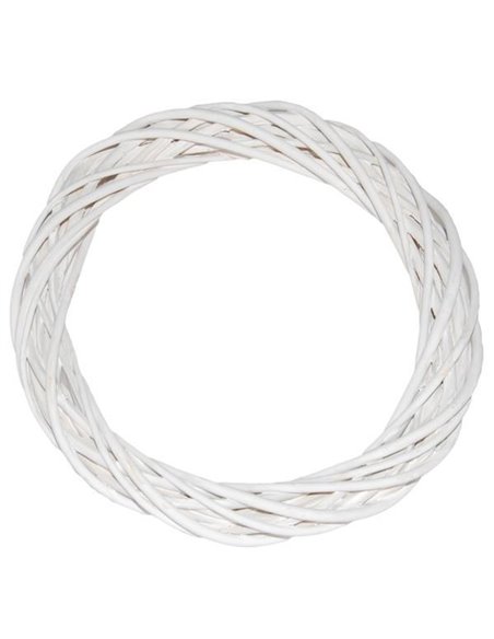 Στεφάνι ξύλινο λευκό, 20εκ.