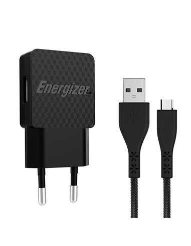 ENERGIZER AC1AEULMCM WALL CHARGER LW 1A EU +MicroUSB Cable Black