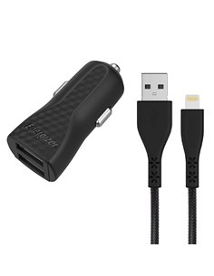 ENERGIZER DC2CLLIM CAR CHARGER LW 3.4A 2USB+Lightning Cable Black