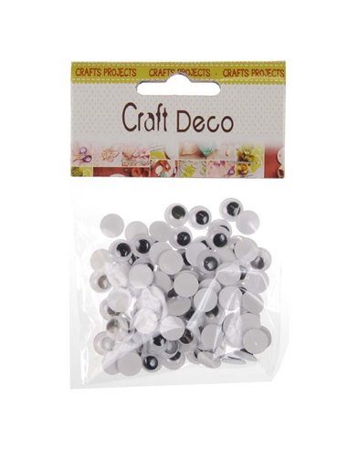 Μάτια αυτοκόλλητα στρόγγυλα 10xιλ. διαμ. 100τεμ