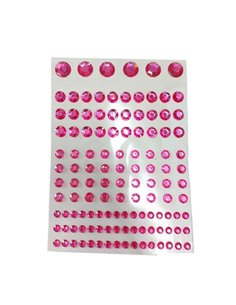 Στράς αυτοκόλλητα φουξ 130τεμ σε καρτέλα