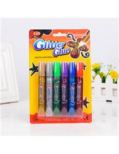 Rainbow χρυσόκολλα glitter σε 6.χρώματα 10ml