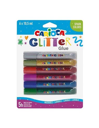 Carioca glitter glue spark 6x10,5ml
