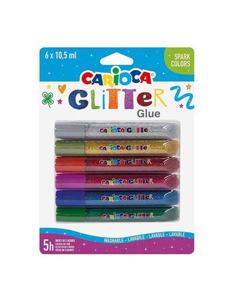 Carioca glitter glue spark 6x10,5ml