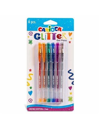 Carioca glitter στυλο gel 6 χρωμάτων σε blister