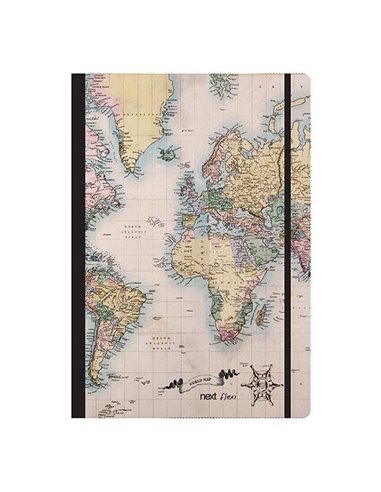 Next trends world map II τετράδιο flexi λάστιχο 21x29εκ. 2θεμ. 80φ.