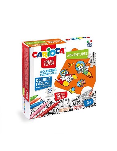 Carioca Puzzle 2σε1 χρωματίζω "Adventures" 35 τεμ. 70x35εκ.