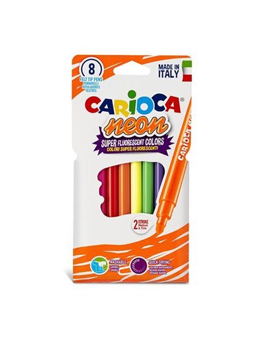 Carioca Neon μαρκαδόροι 8 χρωμάτων