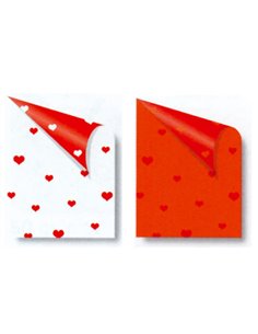 Rainbow χαρτόνι "καρδιές" λευκό-κόκκινο 2 όψεων 50x70εκ.