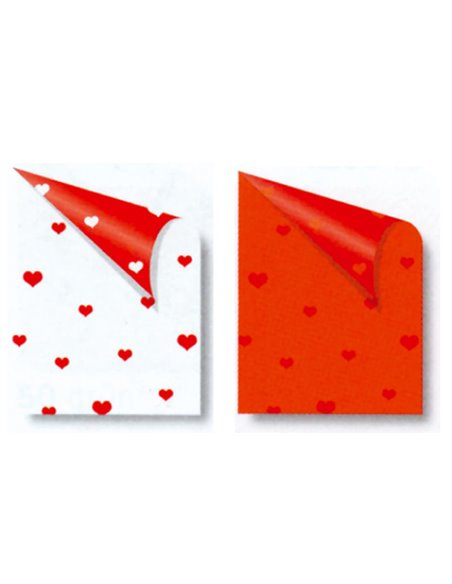 Rainbow χαρτόνι "καρδιές" λευκό-κόκκινο 2 όψεων 50x70εκ.