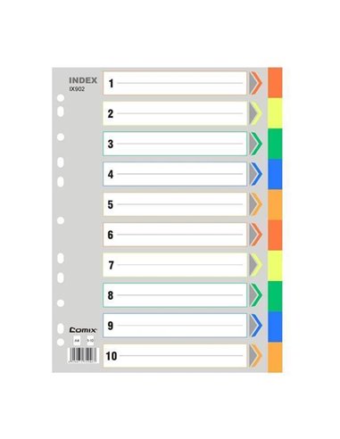 Comix διαχωριστικά πλαστικά ντοσιέ Α4 1-10 θέματα