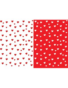 Rainbow χαρτόνι "καρδιές κόκκινες-άσπρες" 300γρ. 50x70εκ.