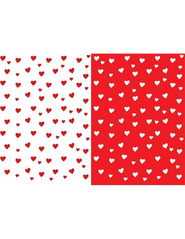 Rainbow χαρτόνι "καρδιές κόκκινες-άσπρες" 300γρ. 50x70εκ.