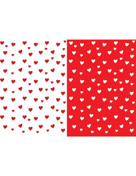 Rainbow χαρτόνι "καρδιές κόκκινες-άσπρες" 300γρ. 50x70εκ.