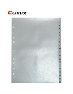 Διαχωριστικά πλαστικά ντοσιέ 1-20 θέματα Α4