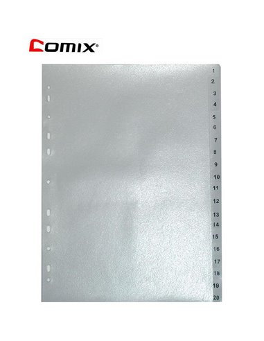 Διαχωριστικά πλαστικά ντοσιέ 1-20 θέματα Α4