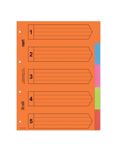 Next διαχωριστικά χάρτινα ντοσιε 1-5 Α4