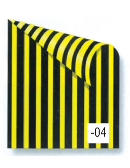 Rainbow χαρτόνι ριγέ κίτρινο-μαύρο 2 όψεων 50x70εκ.