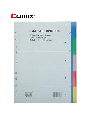 Comix διαχωριστικά πλαστικά ντοσιέ 1-5 θέματα Α4