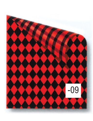 Rainbow χαρτόνι καρό μαύρο-κόκκινο 2 όψεων 50x70εκ.