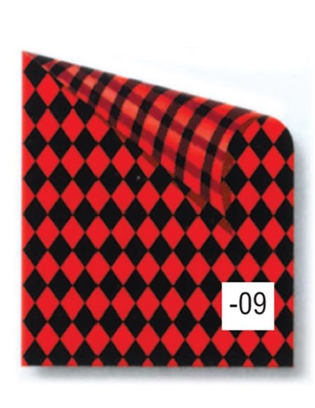 Rainbow χαρτόνι καρό μαύρο-κόκκινο 2 όψεων 50x70εκ.