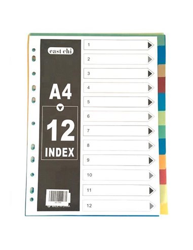 Διαχωριστικά πλαστικά ντοσιέ 1-12 θέματα Α4