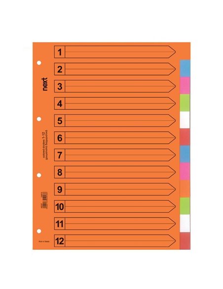 Next διαχωριστικά χάρτινα ντοσιε 1-12 Α4