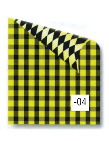 Rainbow χαρτόνι καρό κίτρινο-μαύρο 2 όψεων 50x70εκ.