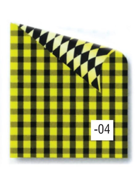 Rainbow χαρτόνι καρό κίτρινο-μαύρο 2 όψεων 50x70εκ.