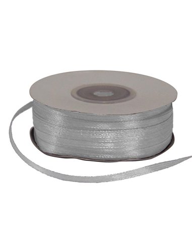 Κορδέλα σατέν διπλής όψης με ούγια γκρι 3χιλ.x100μ.