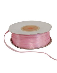 Κορδέλα σατέν διπλής όψης με ούγια ροζ 3χιλ.x100μ.