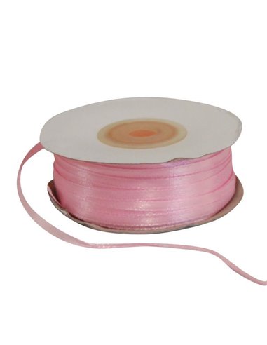 Κορδέλα σατέν διπλής όψης με ούγια ροζ 3χιλ.x100μ.