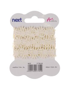 Κορδέλα λευκές μαργαρίτες  1,8 εκ x 3 μέτρα