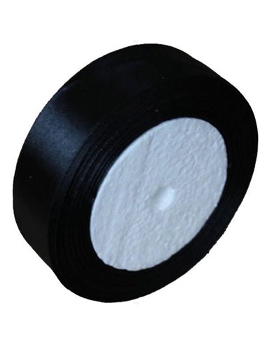 Κορδέλα σατέν με ούγια μαύρη 2,5εκ. x 22μ.