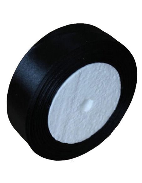 Κορδέλα σατέν με ούγια μαύρη 2,5εκ. x 22μ.