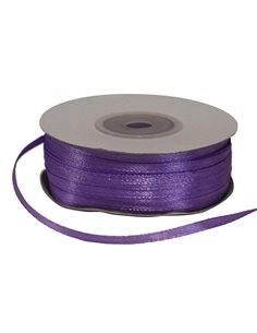 Κορδέλα σατέν διπλής όψης με ούγια μωβ 3χιλ.x100μ.