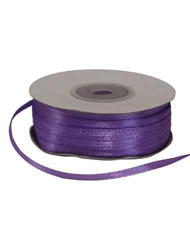 Κορδέλα σατέν διπλής όψης με ούγια μωβ 3χιλ.x100μ.